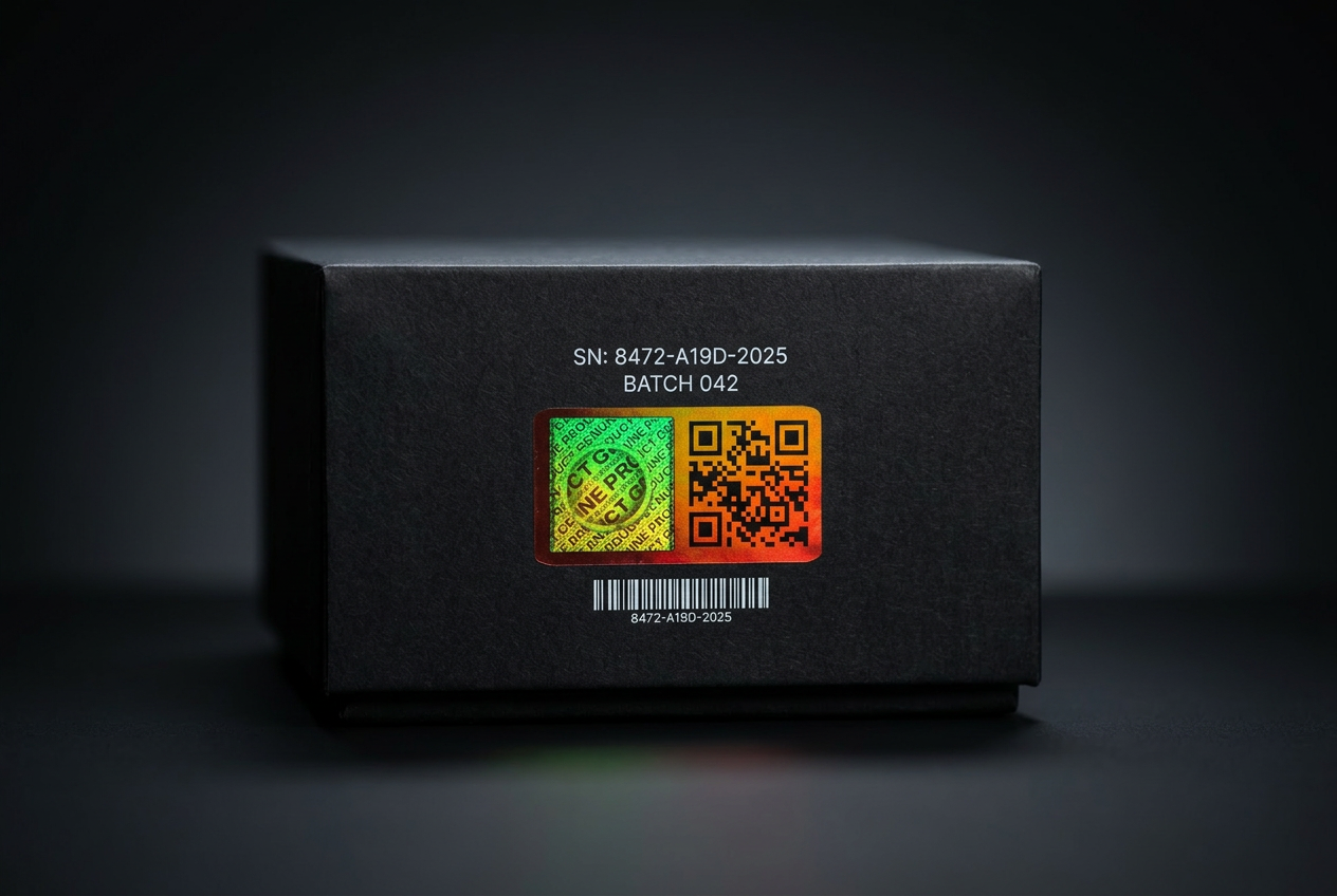 Serialisation Authentication IRIS Photonics — Visible Authentication & Anti-Counterfeit Holograms